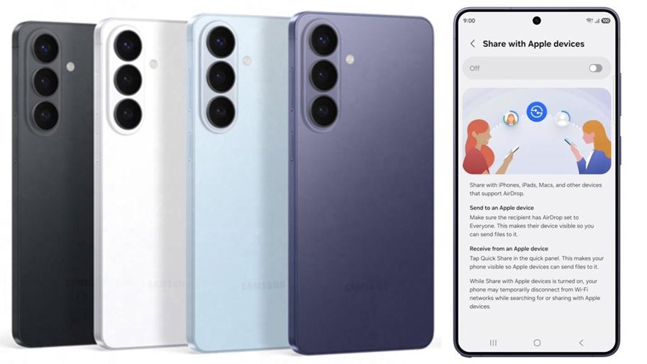 Samsung incorpora la compatibilidad con AirDrop en Quick Share para los modelos de la serie Galaxy S26