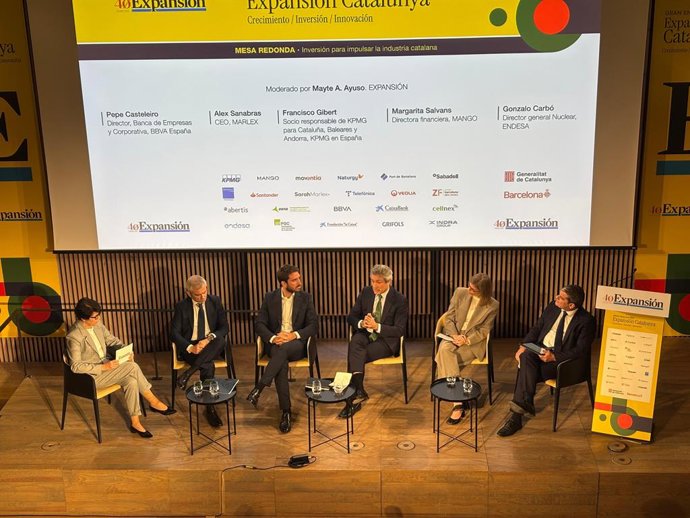 José Casteleiro (BBVA), Alex Sanabras (Marlex), Francisco Gibert (KPMG), Margarita Salvans (Mànec) i Gonzaló Carbó (Endesa), en una taula rodona en el 'Gran Trobo Expansió Catalunya', organitzat per Expansió en el Recinte de Sant Pau de Barcelona