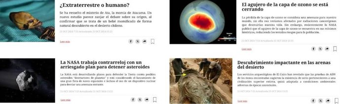 Noticias científicas en redes