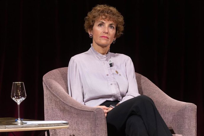 La presidenta del Gobierno de Navarra, María Chivite, durante un desayuno informativo, en el Ateneo de Madrid, a 23 de marzo de 2026, en Madrid (España).
