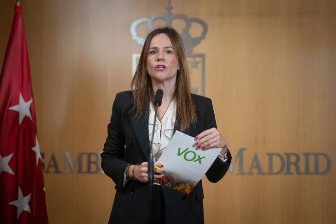 Archivo - La portavoz de VOX en la Asamblea de Madrid, Isabel Pérez Moñino.