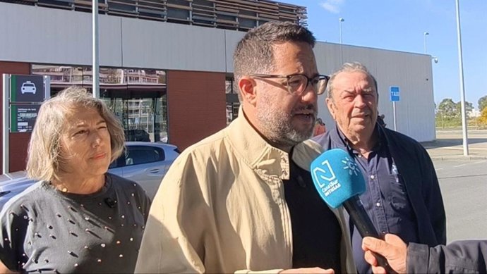 El portavoz de Adelante Andalucía y candidato a la Junta, José Ignacio García, en una atención a medios en Huelva.