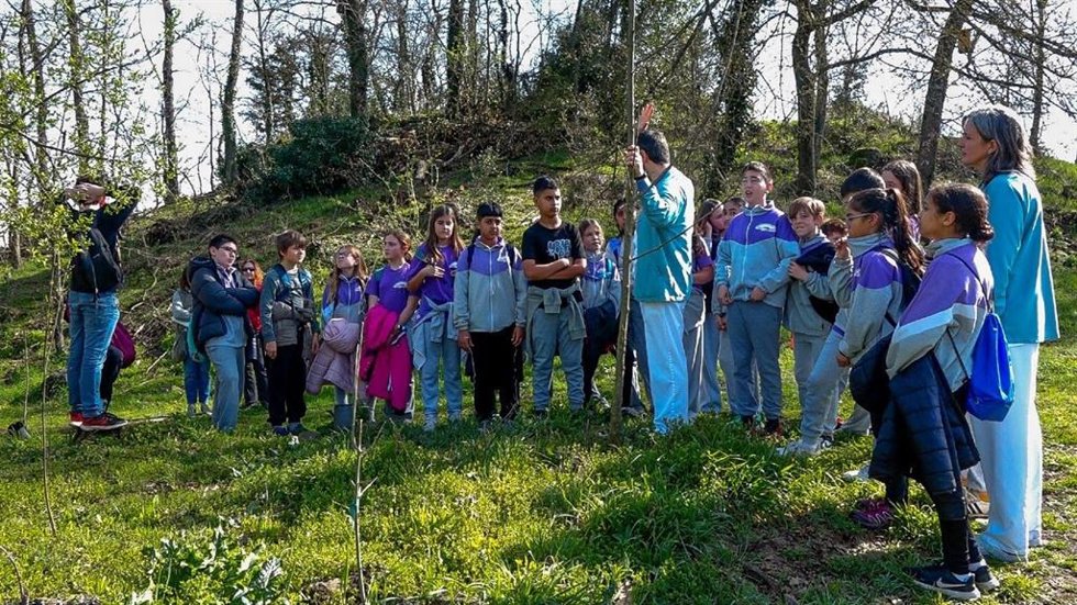 Explicación del cambio climático a un grupo de alumnos