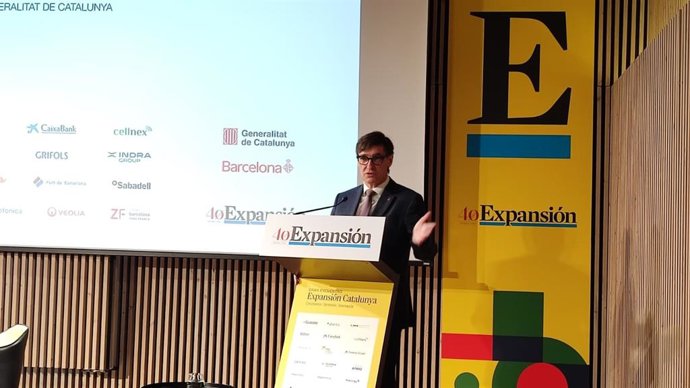 El presidente de la Generalitat, Salvador Illa, clausura el 'Gran Encuentro Expansión Catalunya', organizado este lunes por Expansión en el Recinte Modernista de Sant Pau de Barcelona