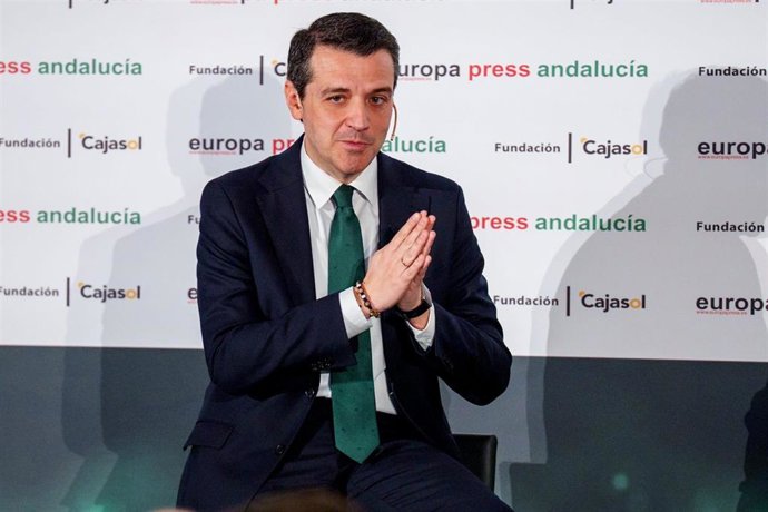 El alcalde de Córdoba, José María Bellido, durante su intervención en el desayuno informativo de Europa Press Andalucía.