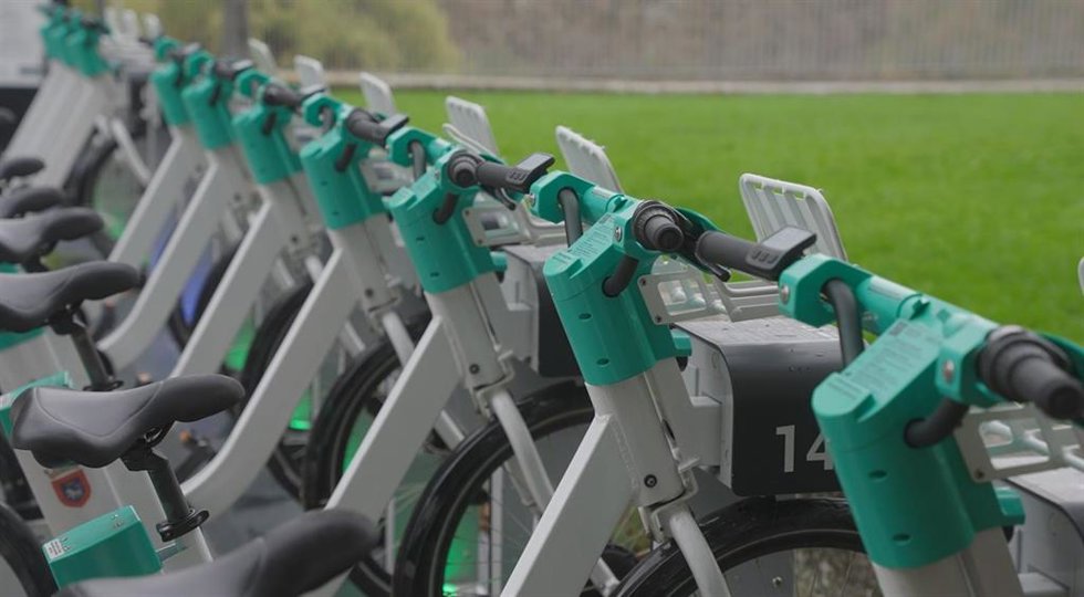 Imagen de archivo de una estación de bicicletas eléctricas