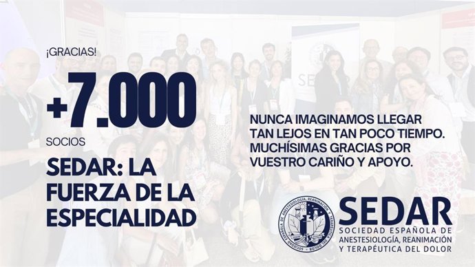Imagen de la SEDAR para celebrar los más de 7.000 socios.