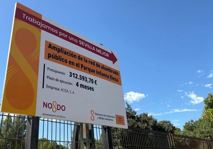 Laboras de actuación de iluminación del Parque Infanta Elena de Sevilla Este.