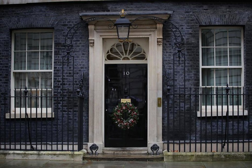 Archivo - Entrada de Downing Street 10, residencia del primer ministro británico. 
