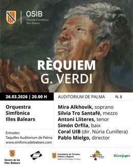 Cartel del concierto de la Orquestra Simfònica de Balears por el concierto del 'Réquiem' de Verdi.