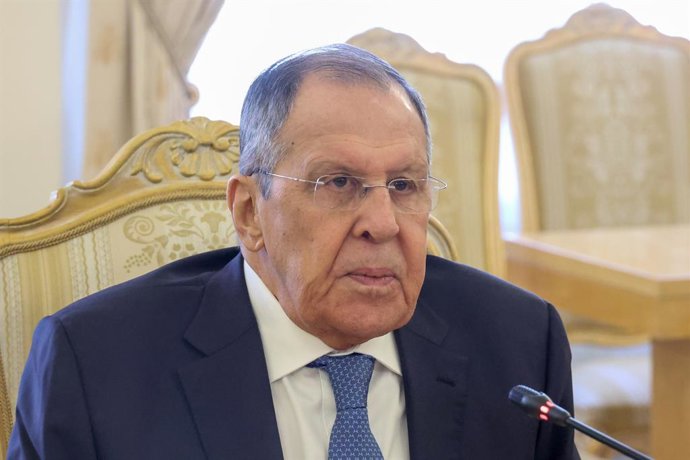 RUSSIA, MOSCOW - MARCH 16, 2026: Russia's Minister of Foreign Affairs Sergei Lavrov during talks with Kenya's Prime Cabinet Secretary/Cabinet Secretary for Foreign and Diaspora Affairs Mudavadi at the Reception House of Russiaâ€s Ministry of Foreign Affai