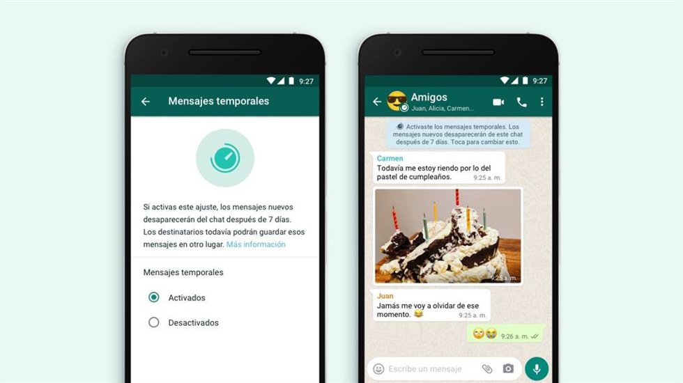 Archivo - Función de mensajes de desaparecen en WhatsApp.