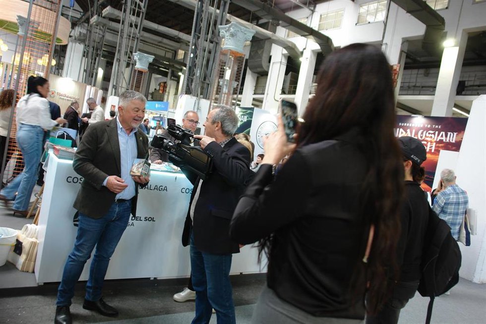 El presidente del organismo mancomunado, Jorge Martín, en el salón del turismo B-Travel.