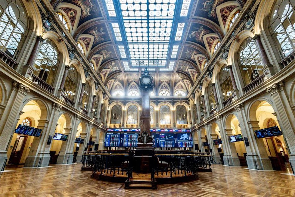 Interior del Palacio de la Bolsa de Madrid, a 20 de marzo de 2026, en Madrid (España). 