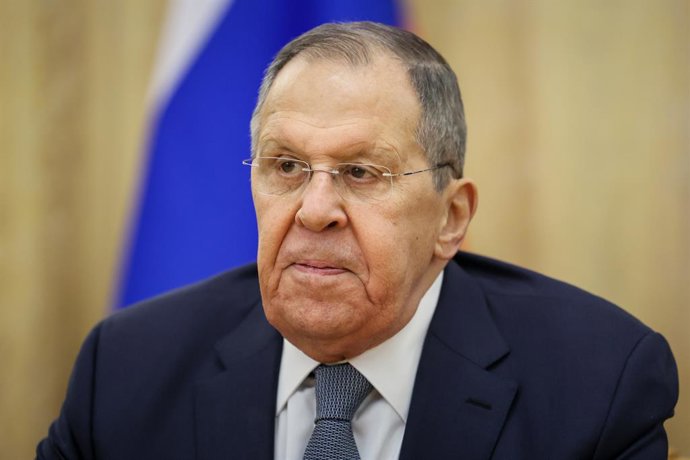 RÚSSIA, MOSCOU - 13 DE MARÇO DE 2026: O ministro das Relações Exteriores da Rússia, Sergei Lavrov, durante uma reunião com Rafael Grossi, diretor-geral da Agência Internacional de Energia Atômica (AIEA), na Casa de Recepções do Ministério das Relações Ext