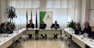 El consejero de Sanidad, Presidencia y Emergencias de la Junta de Andalucía, Antonio Sanz, anuncia un programa de refuerzo extraordinario para el Hospital de La Inmaculada de Huércal-Overa (Almería).