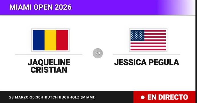 Jaqueline Cristian - Jessica Pegula: resumen y estadísticas del partido de Octavos de final de Miami Open