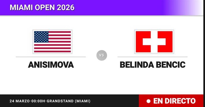 Amanda Anisimova - Belinda Bencic: resumen y estadísticas del partido de Octavos de final de Miami Open