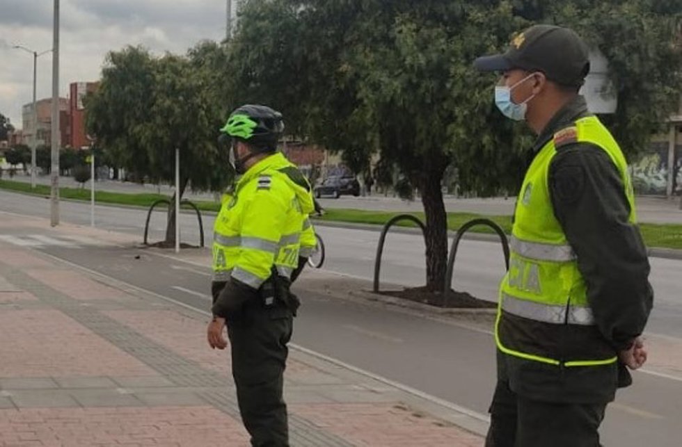 Archivo - Agentes de la Policía en Bogotá