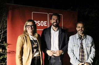 Los socialistas extremeños Blanca Martín, Álvaro Sánchez Cotrina y Manuel José González Andrade