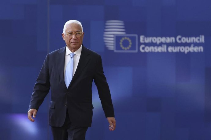 El presidente del Consejo Europeo, António Costa, a su llegada a la cumbre del Consejo Europeo que se celebra este jueves en Bruselas (Bélgica).