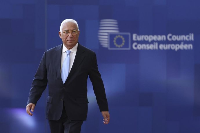 El presidente del Consejo Europeo, António Costa, a su llegada a la cumbre del Consejo Europeo que se celebra este jueves en Bruselas (Bélgica).