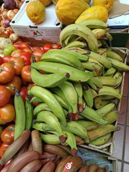 Plátano macho localizado en el Mercado Nuestra Señora de África, en Santa Cruz de Tenerife