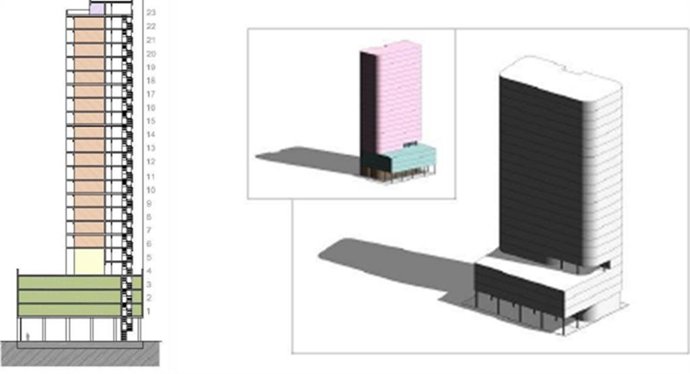 Archivo - Planteamiento de aparcamientos en altura en los nuevos edificios de La Torre