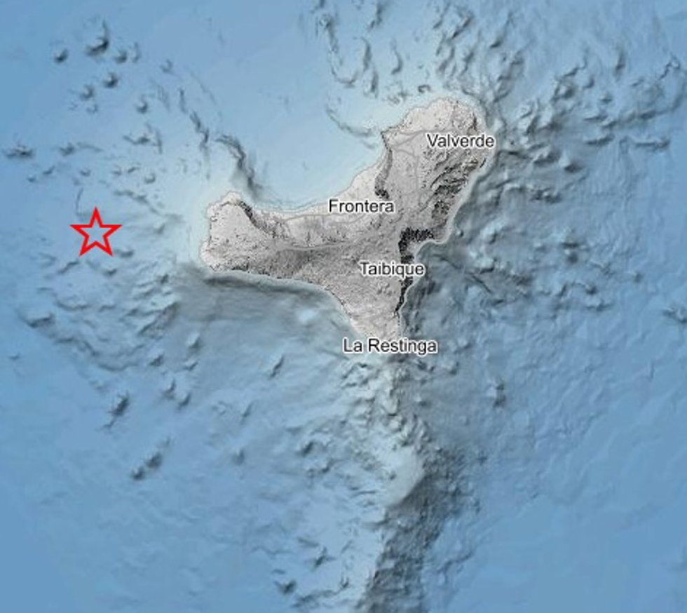 Terremotos localizados por el IGN en la isla de El Hierro