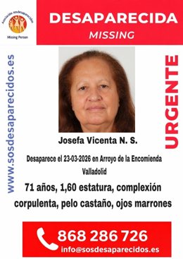 Aviso sobre la mujer desaparecida en Arroyo de la Encomienda.