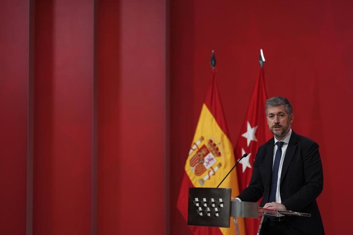 Archivo - El consejero de Presidencia, Justicia y Administración Local, Miguel Ángel García Martín, en la rueda de prensa posterior al Consejo de Gobierno