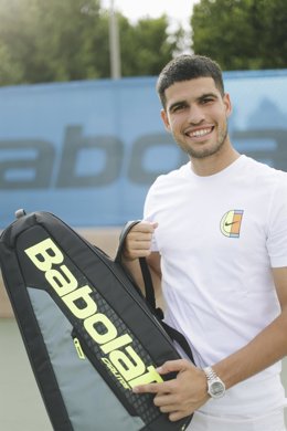 Archivo - Babolat lanza la primera gama Carlitos junior inspirada en Carlos Alcaraz.