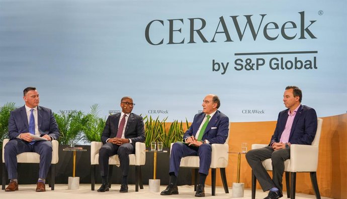 El presidente de Iberdrola, Ignacio Galán, en su participación en CERAWeek