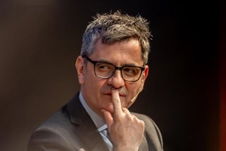 El ministro de la Presidencia, Justicia y Relaciones con las Cortes, Félix Bolaños, durante un coloquio con motivo de la publicación del libro ‘Sobre el imperio de la ley’, de Javier Cremades, en Forbes House, a 23 de febrero de 2026, en Madrid (España).