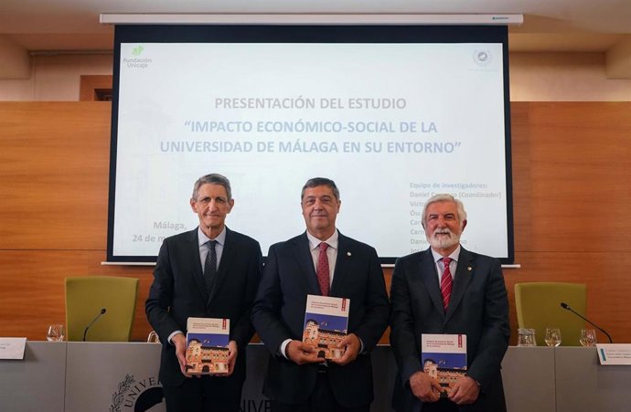 Fundación Unicaja y UMA presentan resultados del estudio del impacto de la universidad malagueña en su entorno.