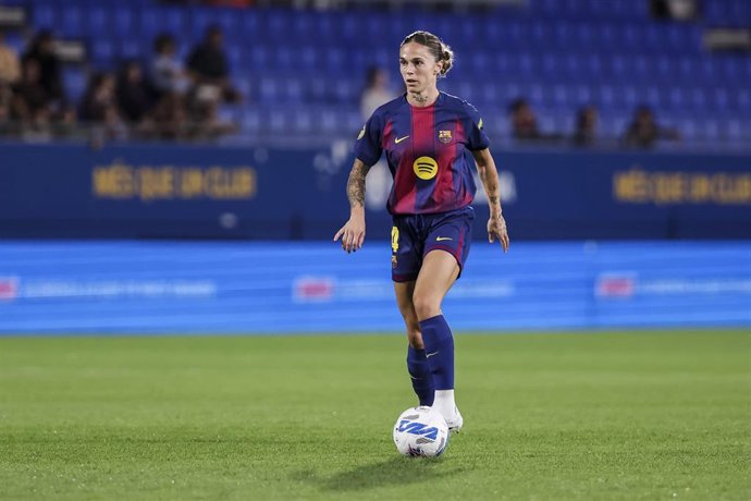 Archivo - La jugadora del Barça Femení Mapi León