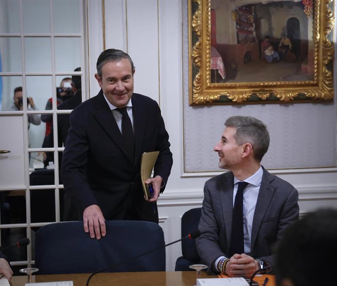 El síndic del PP en Les Corts, Nando Pastor, en la reunión de la Junta de Síndics