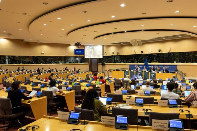 Archivo - Sesión de una comisión en el Parlamento Europeo