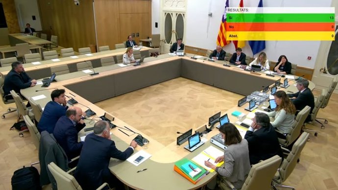 Momento de una de las votaciones de la PNL del PSIB sobre inversiones estratégicas en Baleares.