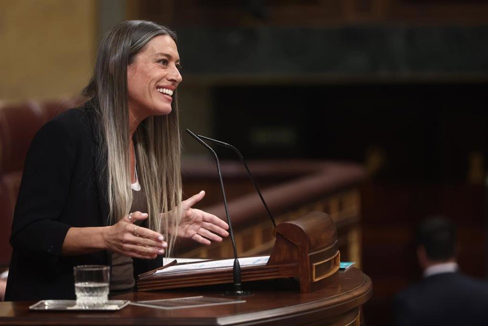 La portavoz de Junts en el Congreso, Miriam Nogueras, durante una sesión de control al Gobierno, en el Congreso, a 25 de marzo de 2026, en Madrid (España). 