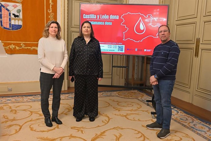 Presentación del maratón solidario de donación de sangre en el Teatro Liceo.