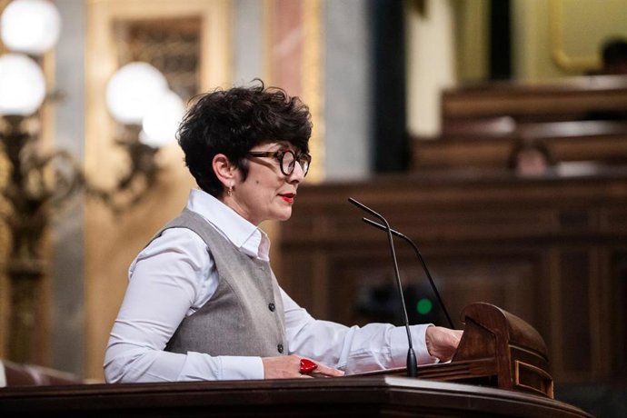La portavoz del PNV en el Congreso, Maribel Vaquero, interviene durante una sesión de control al Gobierno, en el Congreso, a 25 de marzo de 2026, en Madrid (España). 