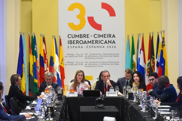 La Vicepresidenta Tercera del Gobierno y Ministra para la Transición Ecológica y el Reto Demográfico, Sara Aagesen, interviene en la XIII Conferencia Iberoamericana de ministras y ministros de Medio Ambiente y Clima que se celebra en Málaga. A 25 de marzo