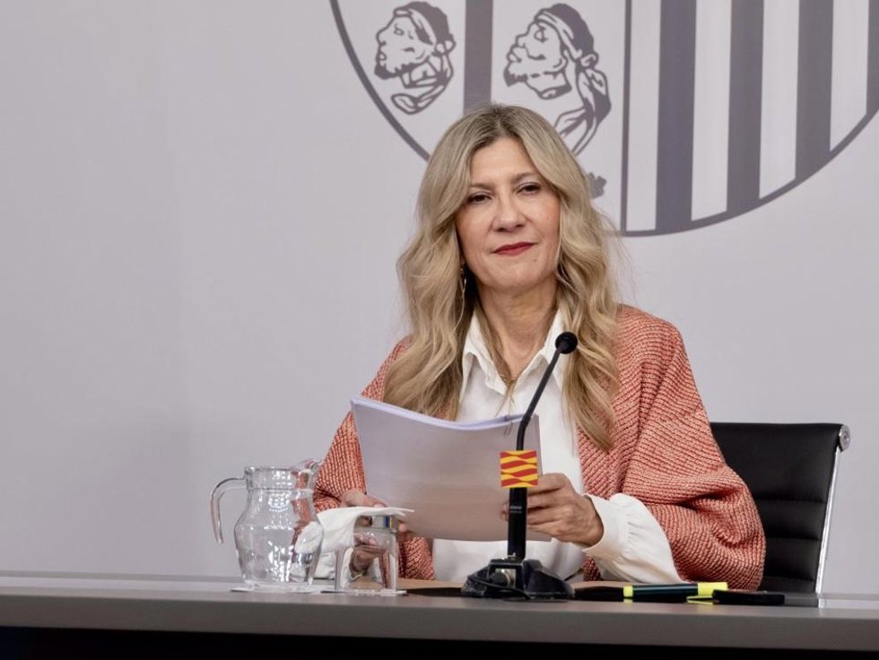 La vicepresidenta del Ejecutivo autonómico en funciones, Mar Vaquero, durante la rueda de prensa tras la celebración del Consejo de Gobierno de este miércoles.