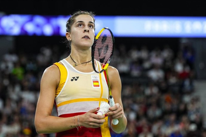Archivo - La jugadora española de bádminton Carolina Marín, en los Juegos de Paris 2024. 
