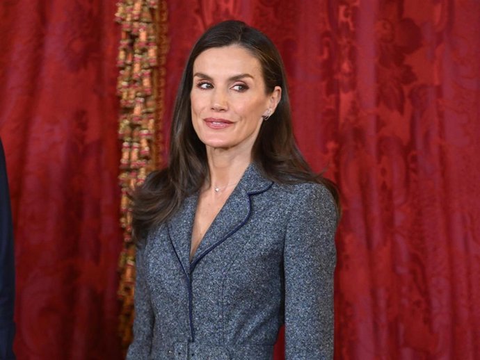 La Reina Letizia, durante la recepción al Presidente de Senegal en el Palacio Real