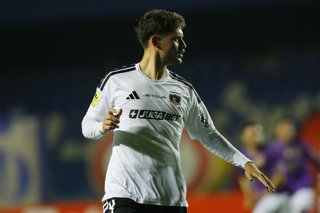 Futbol, Deportes Concepcion vs Colo Colo Fase de grupos, Copa de la Liga 2026.  El jugador de Colo Colo Joaquin Soza es fotografiado durante el partido de Copa de la Liga grupo A  Disputado en el estadio Ester Roa de Concepcion, Chile. 24/03/2026 Marco