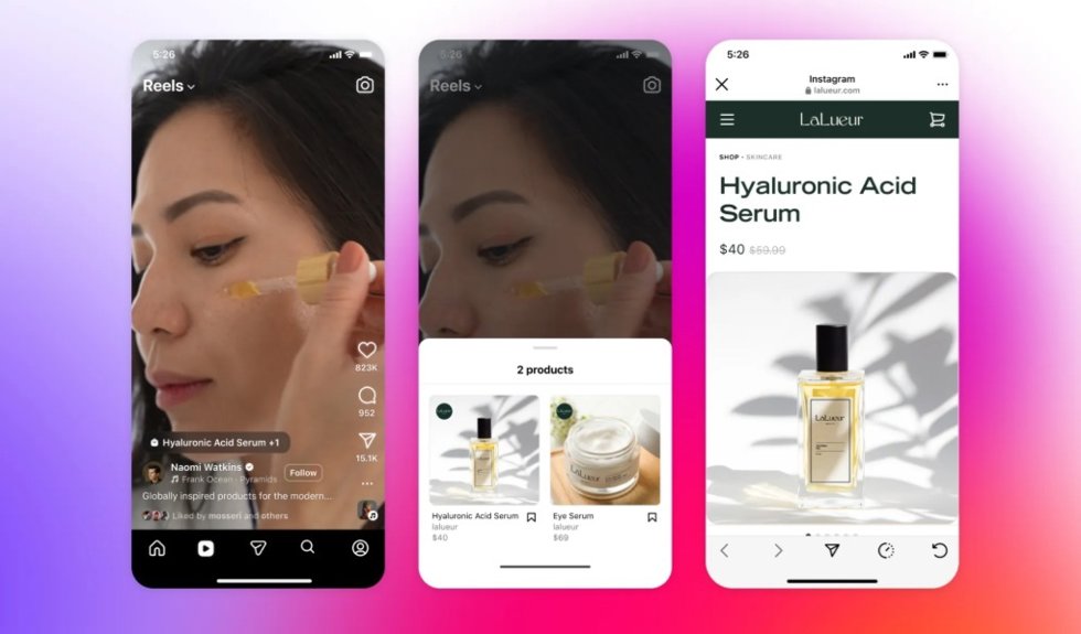 Reel en Instagram con enlace de compra directa