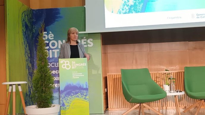 La secretaria general del Departamento de Agricultura, Cristina Massot, durante la inauguración de la 5 edición del Congrés BIT