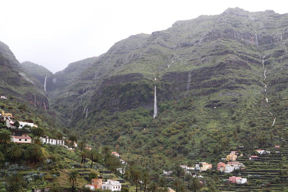 Lluvias en Valle Gran Rey asociadas al paso de la borrasca 'Therese'